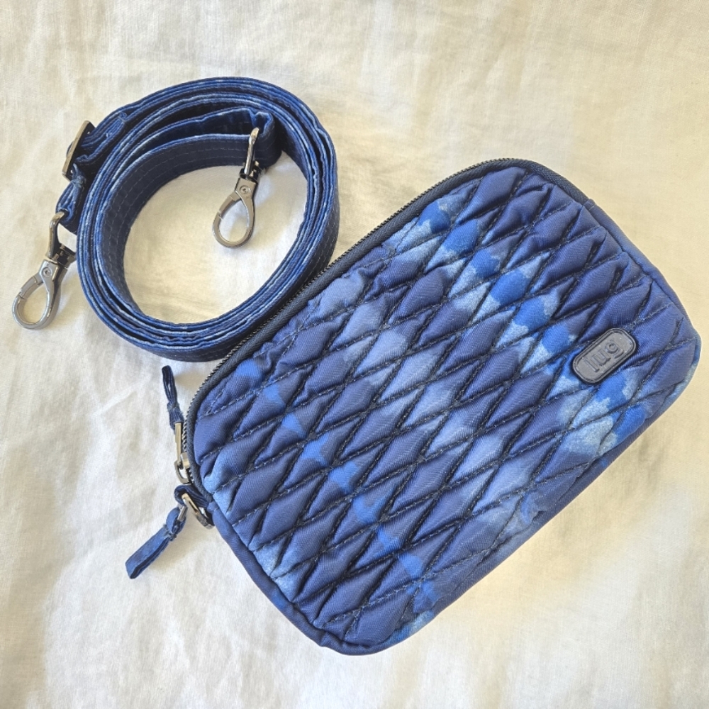 Lug Coupe Convertible Crossbody Waist Bag in Shibori Blue